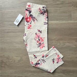 Baby GAP Floral Print Leggings - Cream and Pink